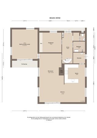 Floorplan - Achterweg 39, 4161 BB Heukelum